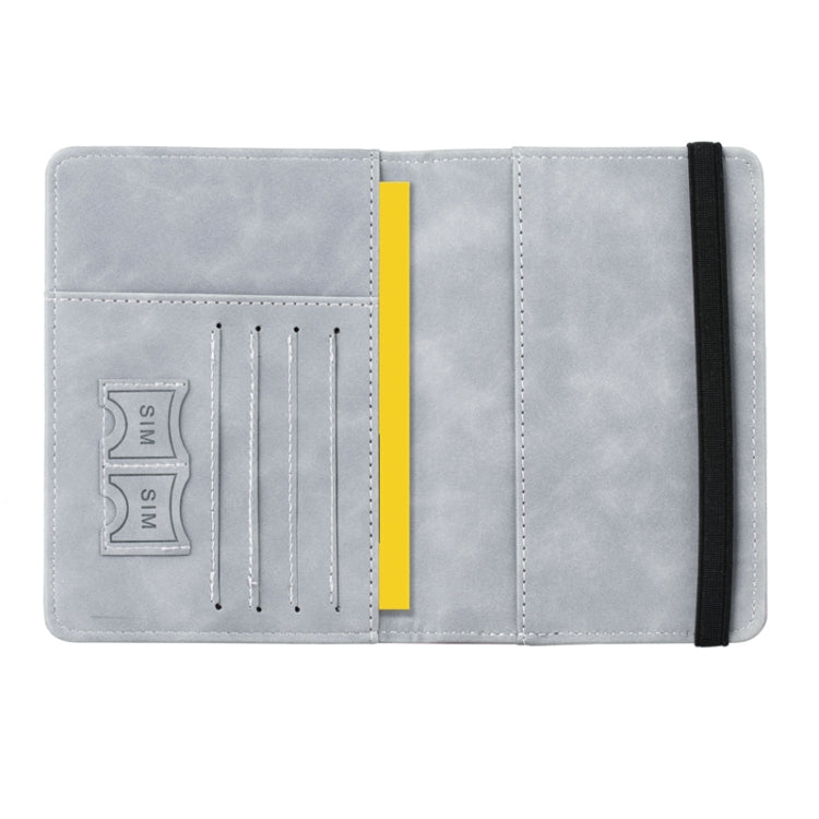 RFID Travel Passport Card Bag Elastic Band Protective Case(Gray)