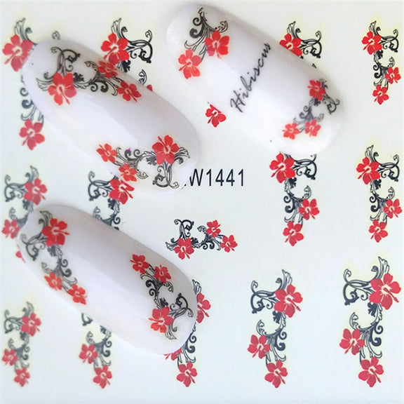 10 PCS Summer Colorful Nail Sticker Water Transfer Nail Decorations(YZW-125)