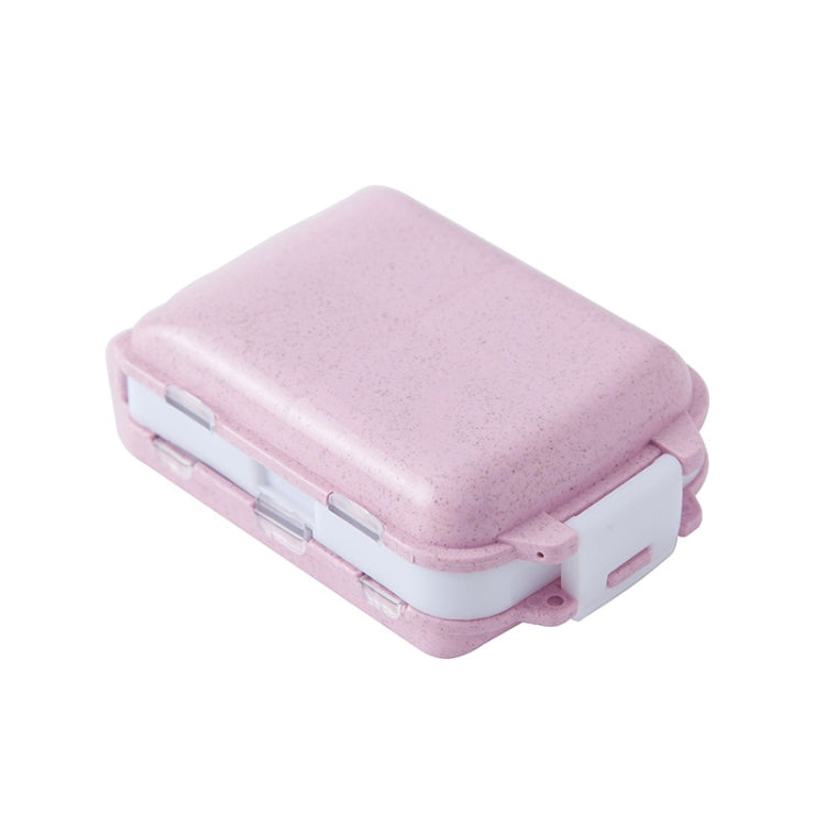 6 PCS C1617 Portable Dispensing Sealed Pill Box Wheat Straw Large-capacity Storage Box(Pink) - free shipping - PMC TechLife - Order now!