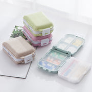 6 PCS C1617 Portable Dispensing Sealed Pill Box Wheat Straw Large-capacity Storage Box(Blue)