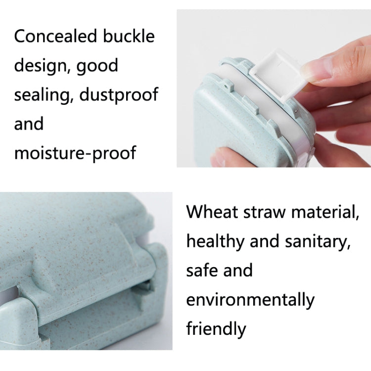 6 PCS C1617 Portable Dispensing Sealed Pill Box Wheat Straw Large-capacity Storage Box(Green) - free shipping - PMC TechLife - Order now!