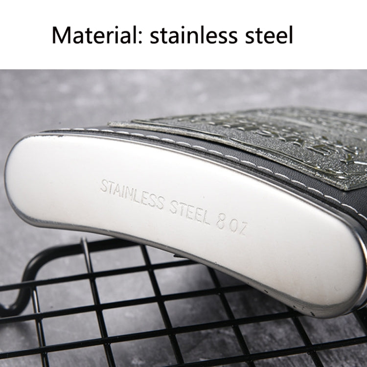 Portable Stainless Steel Hip Flask Set With Wine Glass Funnel, Style: 8OZ Old Jack Patch Core - Condiment Bottles & Hip Flasks by PMC TechLife | Online Shopping South Africa | PMC TechLife