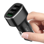 Three USB Ports Car Fast Charging Charger For Huawei/For OPPO/VIVO/OnePlus And Other Flash Charging, Model: GT680 Black