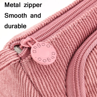 Angoo Student Large-Capacity Stationery Bag Portable Gift Cosmetic Bag(Bean Pink Corduroy) - free shipping - PMC Jewellery - Order now!