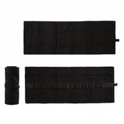 48  Holes Pure Black Handmade Canvas Roll Pen Bag Large Capacity Boy And Girl Sketch Color Pencil Curtain
