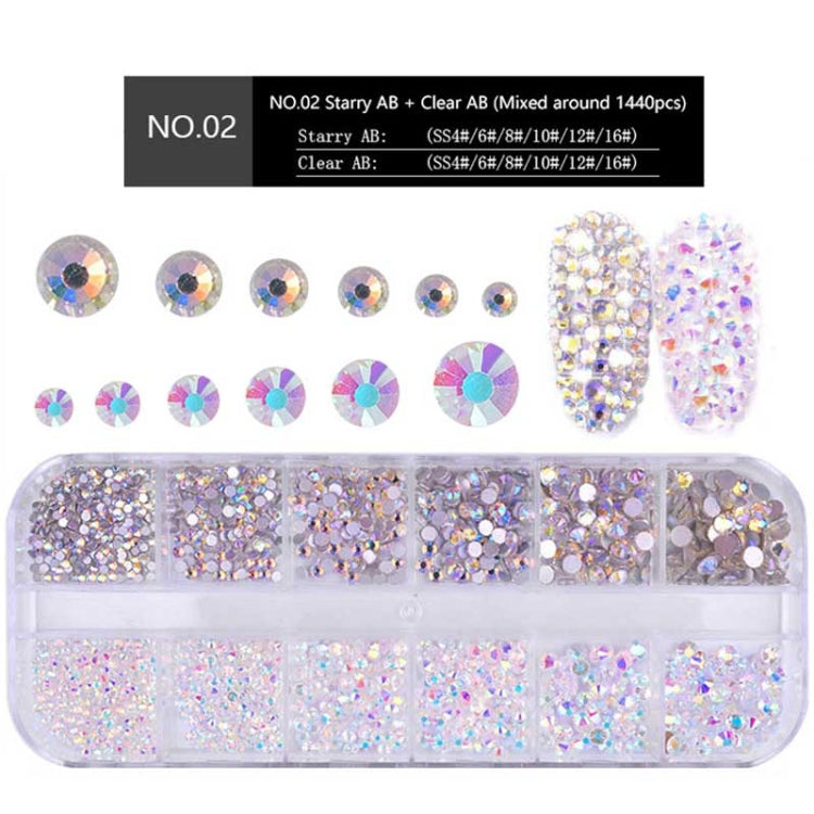 Nail Flat-back AB Crystal Strass 3D Charm Gems DIY Manicure Nail Art Decorations(02)