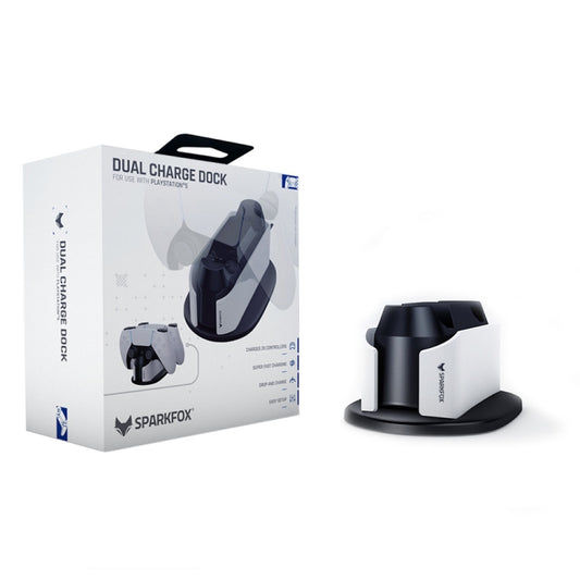 SPARKFOX W20P508 Dual Charger With Contacts Wireless Handle Charger For PS5, Style: Charger+Data Cable - Charger & Power by SPARKFOX | Online Shopping South Africa | PMC Jewellery | Buy Now Pay Later Mobicred