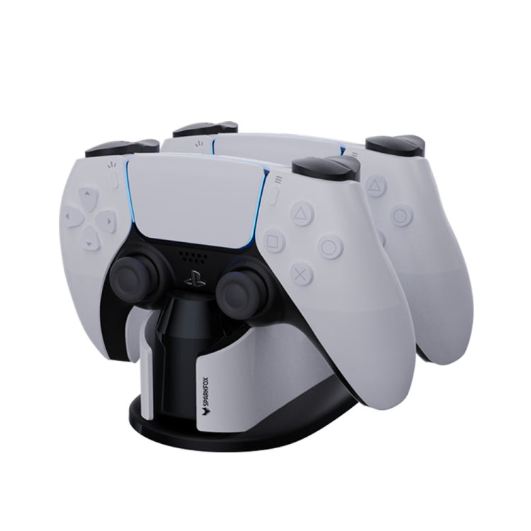 SPARKFOX W20P508 Dual Charger With Contacts Wireless Handle Charger For PS5, Style: Charger+Data Cable - Charger & Power by SPARKFOX | Online Shopping South Africa | PMC Jewellery | Buy Now Pay Later Mobicred