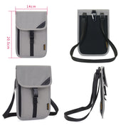 1062 Travel Passport Bag RFID Multi-Function Document Holder Hanging Neck Ticket Protective Case(Light Grey)