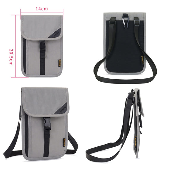1062 Travel Passport Bag RFID Multi-Function Document Holder Hanging Neck Ticket Protective Case(Rose Red)