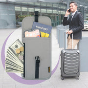 1062 Travel Passport Bag RFID Multi-Function Document Holder Hanging Neck Ticket Protective Case(Gray)