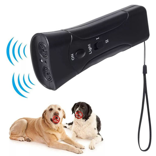 LED Flashlight Ultrasonic Dog Repeller Portable Dog Trainer, Colour: Double black(Colorful Package) - free shipping - PMC Jewellery - Order now!