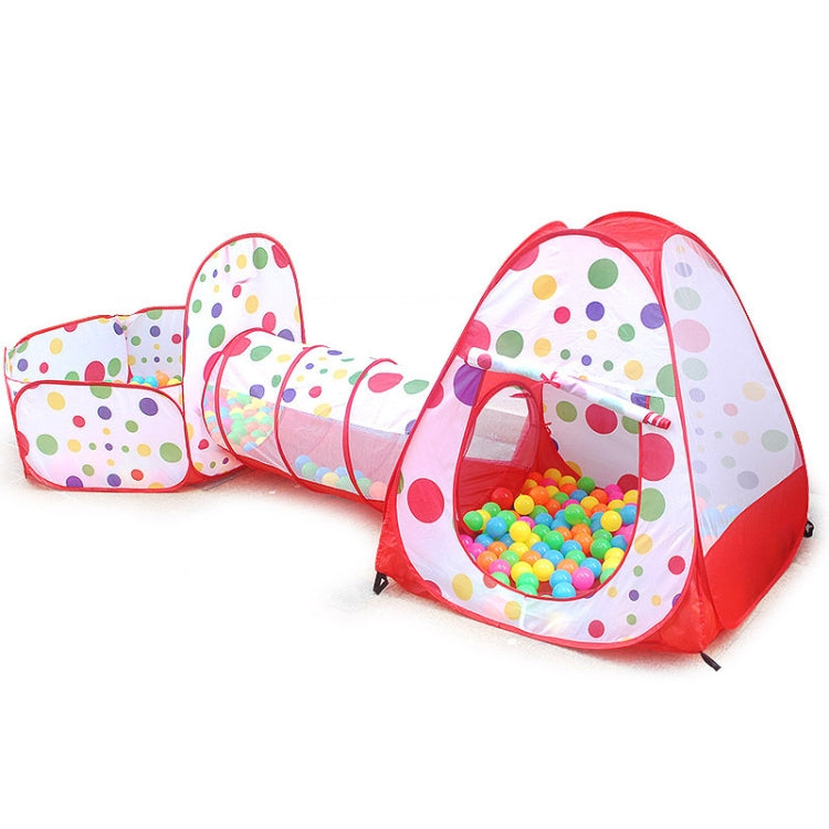 3 in 1 Children Tent Play House Tunnel Foldable Shooting Ocean Ball Pool Toy(Red) - Tents & Accessories by PMC TechLife | Online Shopping South Africa | PMC TechLife