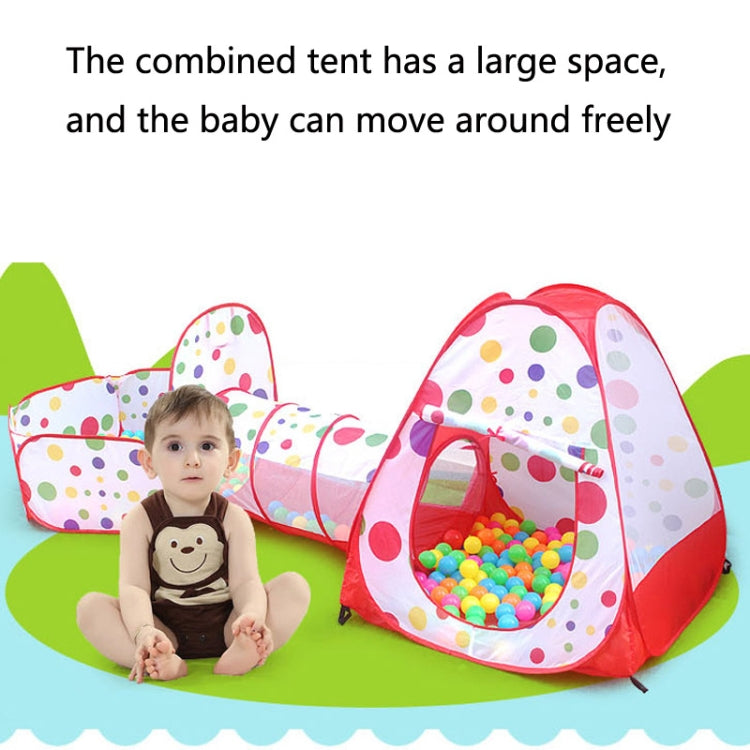 3 in 1 Children Tent Play House Tunnel Foldable Shooting Ocean Ball Pool Toy(Red) - Tents & Accessories by PMC TechLife | Online Shopping South Africa | PMC TechLife