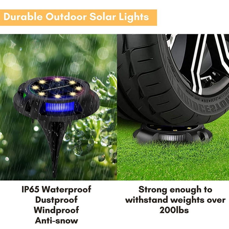 Outdoor Solar Underground Lamp Rotating Buried Lawn Lamp , Spec: 8 LEDs Warm+Blue Light (Plastic Shell) - Buried Lights by PMC TechLife | Online Shopping South Africa | PMC TechLife