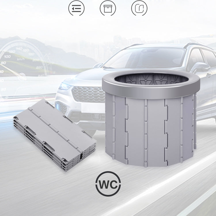 Folding Toilet Travel Car Toilet With Cover Indoor Portable Emergency Camping Toilet(Grey)