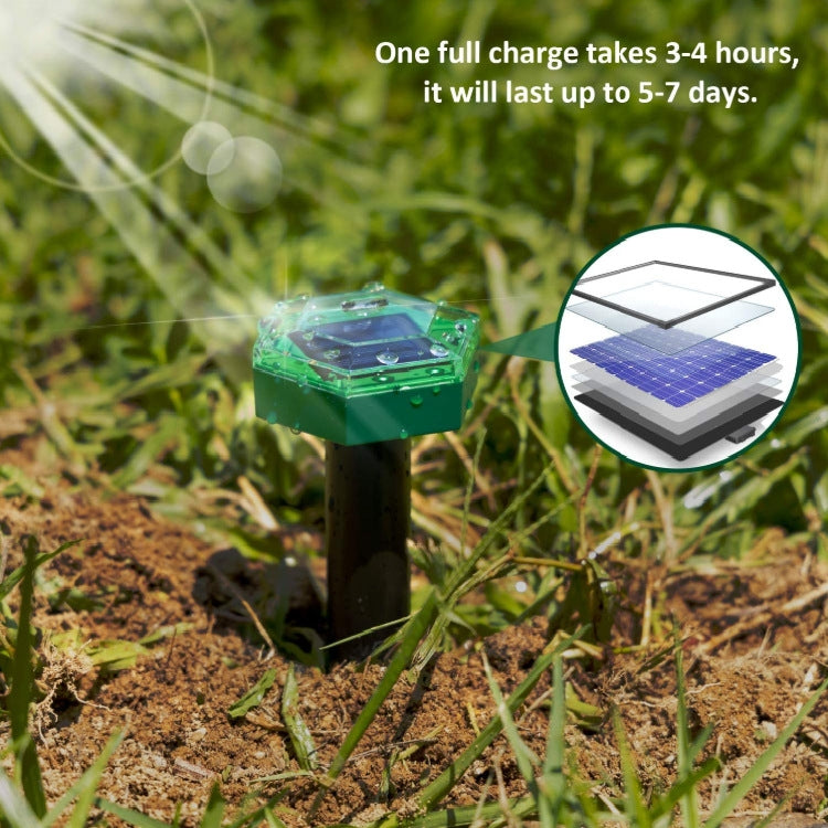 Outdoor Hexagonal Solar Ultrasonic Mole Repeller Inserted Into The Lawn Outdoor Animal Repeller(Green) - Outdoor Insect Repellent by PMC TechLife | Online Shopping South Africa | PMC TechLife | Buy Now Pay Later Mobicred