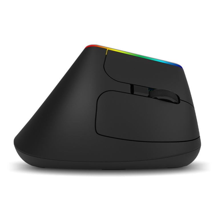 DELUX M618C 6 Keys 1600 DPI RGB Vertical Wireless Bluetooth Dual Mode Mouse(Black) - Wireless Mice by DELUX | Online Shopping South Africa | PMC TechLife | Buy Now Pay Later Mobicred
