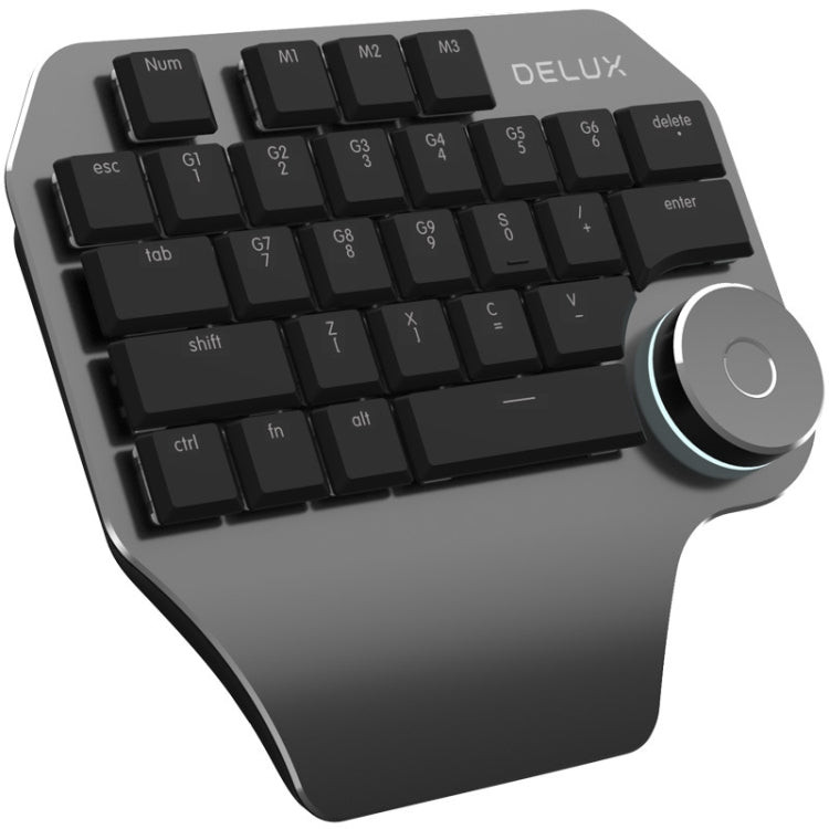 DELUX T11 29 Keys Single-Hand Keyboard Shortcut Key Speech Tool Flat Keyboard, Colour: Dark Grey - free shipping - PMC TechLife - Order now!