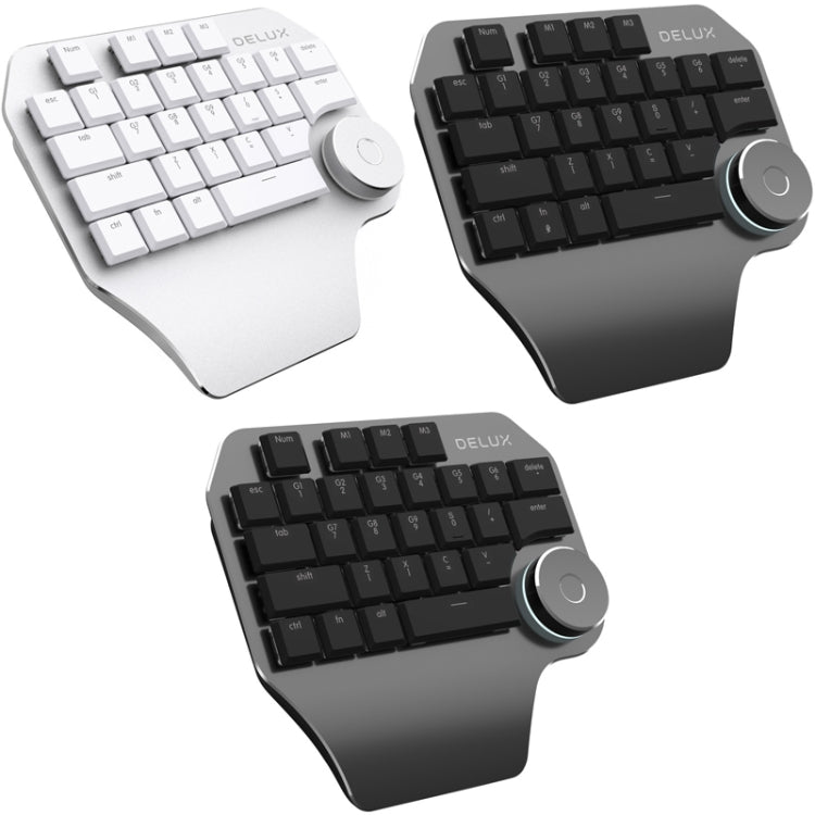DELUX T11 29 Keys Single-Hand Keyboard Shortcut Key Speech Tool Flat Keyboard, Colour: Dark Grey - free shipping - PMC TechLife - Order now!