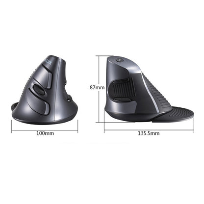 DELUX M618 6-Keys Vertical Snail Ergonomic Wireless Mouse(Black) - Wireless Mice by DELUX | Online Shopping South Africa | PMC Jewellery | Buy Now Pay Later Mobicred