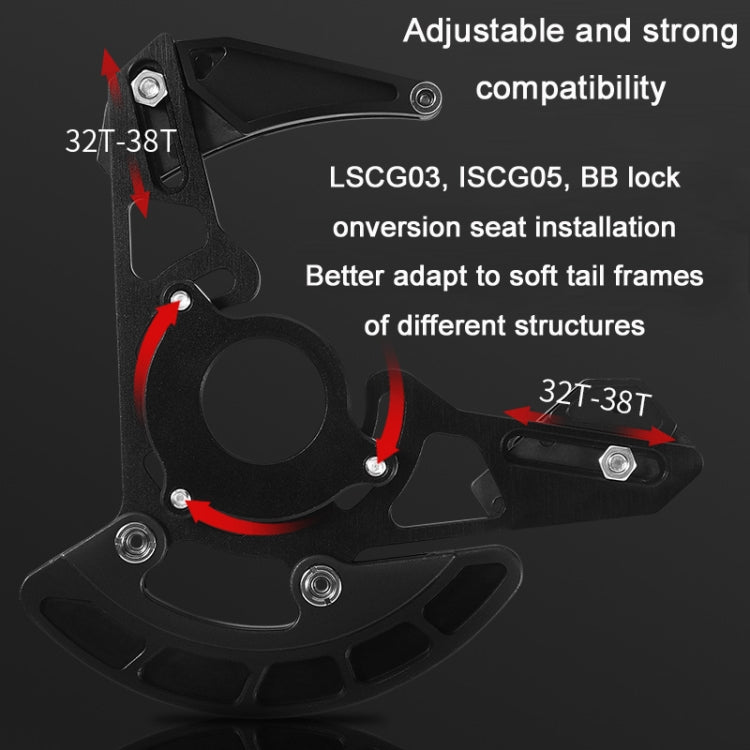 WEST BIKING YP0719259 Mountain Bike Chain Guide Support 32T-38T Gear Piece(Black) - free shipping - PMC TechLife - Order now!