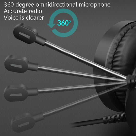 Smailwolf AK3 Headset Game Headphones Wired Luminous Desktop Computer Headset, Style: 3.5mm Double Plug