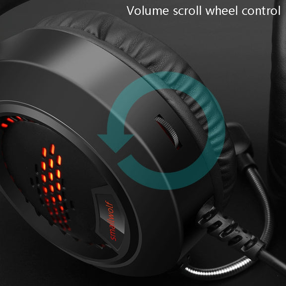 Smailwolf AK3 Headset Game Headphones Wired Luminous Desktop Computer Headset, Style: 3.5mm Double Plug