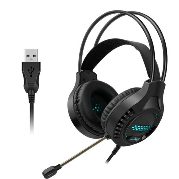 Smailwolf AK3 Headset Game Headphones Wired Luminous Desktop Computer Headset, Style: USB Single-plug