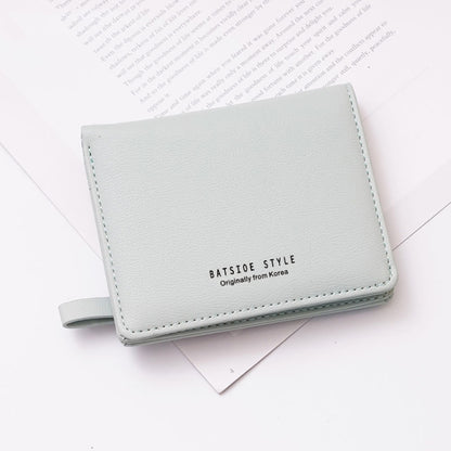 BATSIOE Short Type Ladies Wallet Small Fresh Two-Fold Student Bag Simple Multi-Card Coin Purse(Green) - free shipping - PMC Jewellery - Order now!