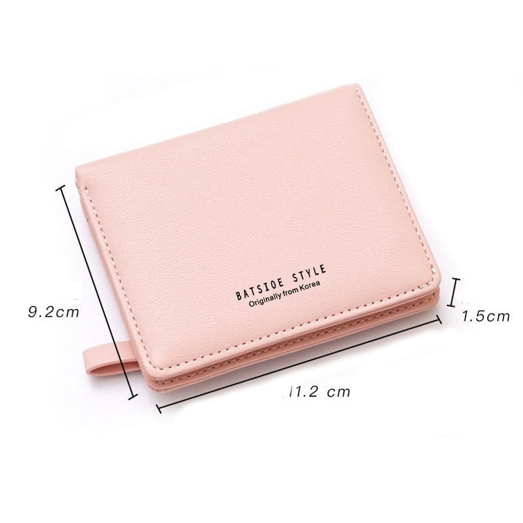BATSIOE Short Type Ladies Wallet Small Fresh Two-Fold Student Bag Simple Multi-Card Coin Purse(Green) - free shipping - PMC Jewellery - Order now!