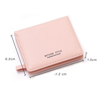 BATSIOE Short Type Ladies Wallet Small Fresh Two-Fold Student Bag Simple Multi-Card Coin Purse(Green) - free shipping - PMC Jewellery - Order now!