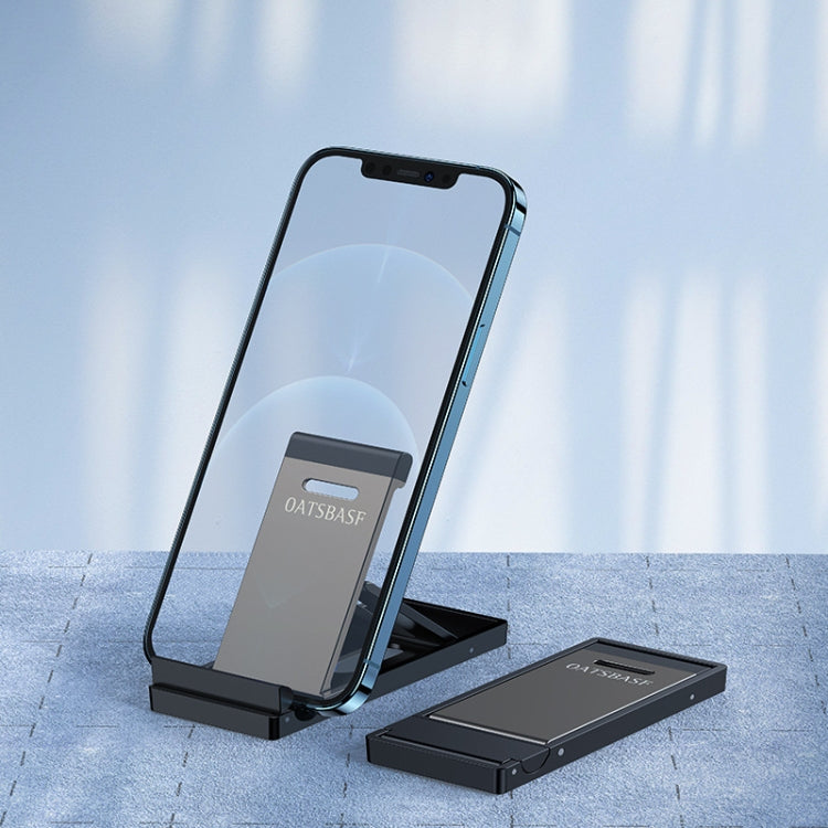 Oatsbasf 03637 Aluminum Alloy Mobile Phone Bracket Desktop Folding Portable Metal Rack(Black) - free shipping - PMC Jewellery - Order now!