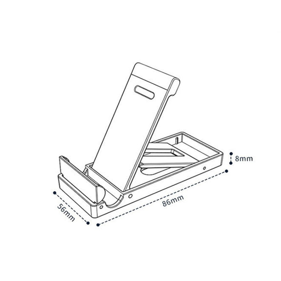 Oatsbasf 03637 Aluminum Alloy Mobile Phone Bracket Desktop Folding Portable Metal Rack(Black)