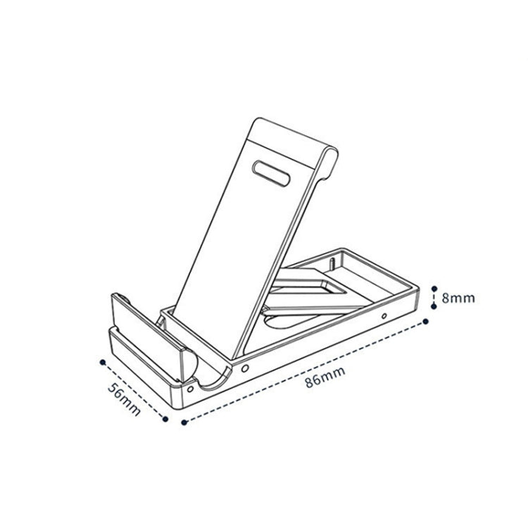 Oatsbasf 03637 Aluminum Alloy Mobile Phone Bracket Desktop Folding Portable Metal Rack(Black)