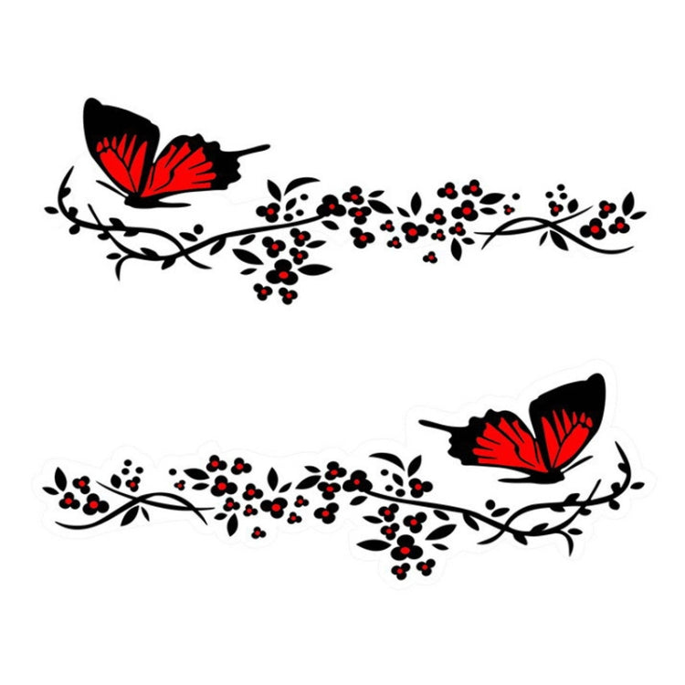 2 Pairs R729 Butterfly Flower Car Sticker Butterfly Love Flower Personality Engine Cover Body Decorative Sticker(Red) - Decorative Sticker by PMC TechLife | Online Shopping South Africa | PMC TechLife | Buy Now Pay Later Mobicred