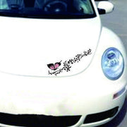 2 Pairs R729 Butterfly Flower Car Sticker Butterfly Love Flower Personality Engine Cover Body Decorative Sticker(Red)