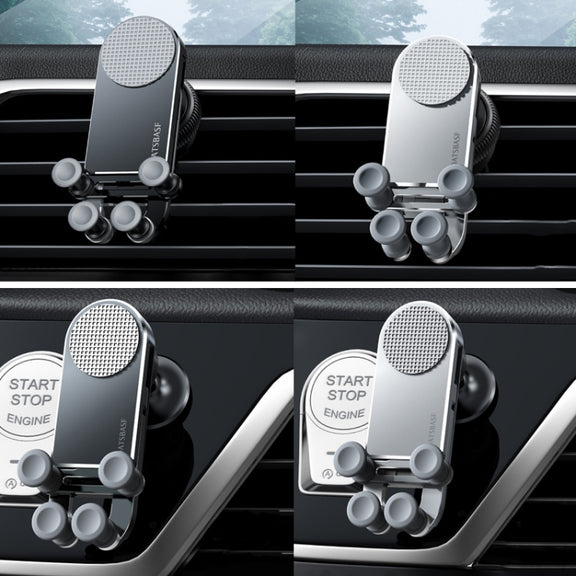 Oatsbasf Car Gravity Metal Bracket Scalable and Stable Mobile Phone Bracket Folding Screen Mobile Phone Exclusive Car Bracket(Paste Black)