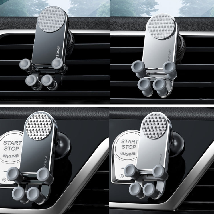 Oatsbasf Car Gravity Metal Bracket Scalable and Stable Mobile Phone Bracket Folding Screen Mobile Phone Exclusive Car Bracket(Paste Black)