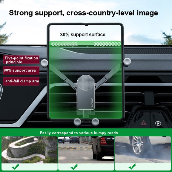 Oatsbasf Car Gravity Metal Bracket Scalable and Stable Mobile Phone Bracket Folding Screen Mobile Phone Exclusive Car Bracket(Paste Black)