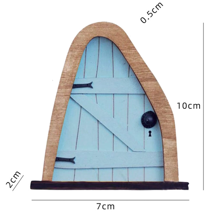 Courtyard Wooden Miniature Fairy Dwarf Door Tree Decoration(Oval Door (Blue)) - Yard & Garden Decor by PMC TechLife | Online Shopping South Africa | PMC TechLife