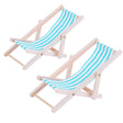 2 PCS 1:12 Beach Lounge Chair Simulation Model Outdoor Beach Scene Shooting Props Can Be Folded(Sky Blue) - Other Props by PMC TechLife | Online Shopping South Africa | PMC TechLife