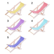 2 PCS 1:12 Beach Lounge Chair Simulation Model Outdoor Beach Scene Shooting Props Can Be Folded(Purple)