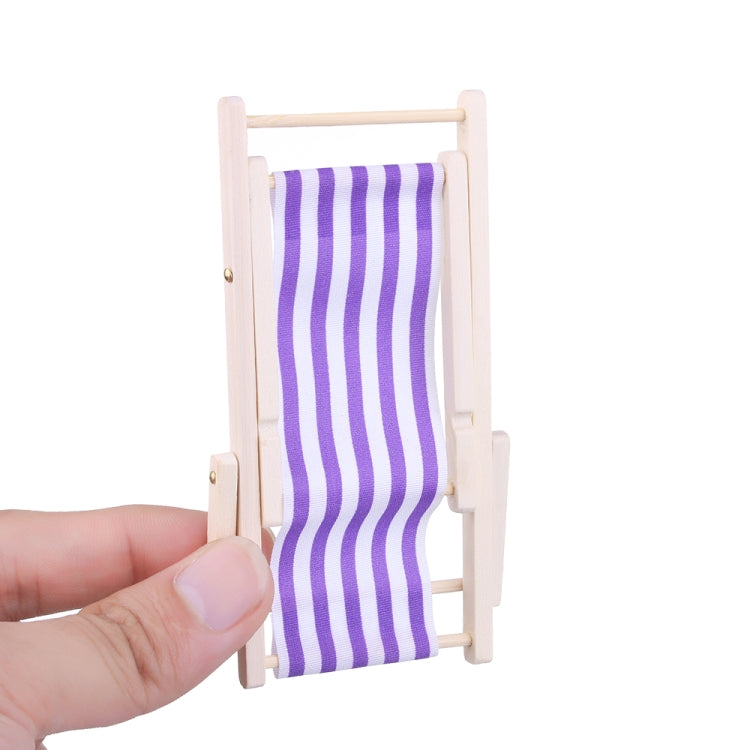 2 PCS 1:12 Beach Lounge Chair Simulation Model Outdoor Beach Scene Shooting Props Can Be Folded(Purple) - Other Props by PMC TechLife | Online Shopping South Africa | PMC TechLife