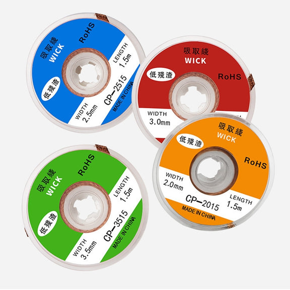 4 PCS Silk Wire Deficiency Tin With Low Residue Strip BGA To Remove Tin Welding Strip Electronic Maintenance Welding Material, Model: CP-3015 3.0mm x 1.5m