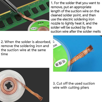 4 PCS Silk Wire Deficiency Tin With Low Residue Strip BGA To Remove Tin Welding Strip Electronic Maintenance Welding Material, Model: CP-3015 3.0mm x 1.5m - free shipping - PMC Jewellery - Order now!
