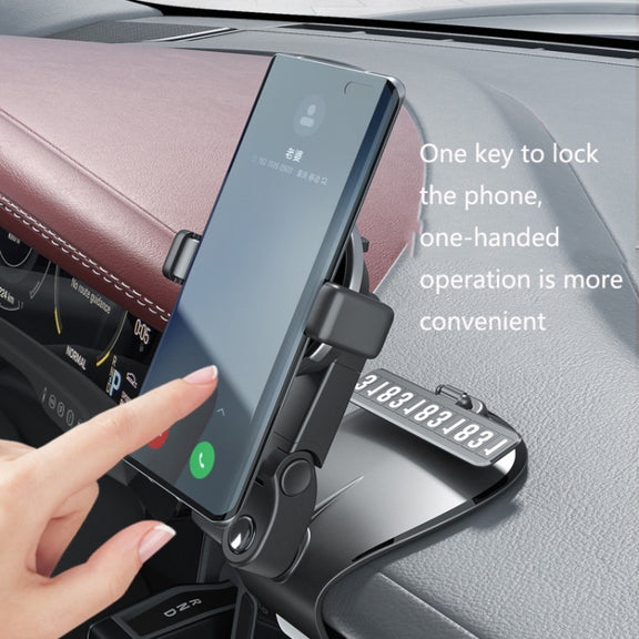 ZJ088 Car Mobile Phone Bracket Car Central Control Instrument Panel Rearview Mirror Multifunctional AR Navigation Bracket(Black)