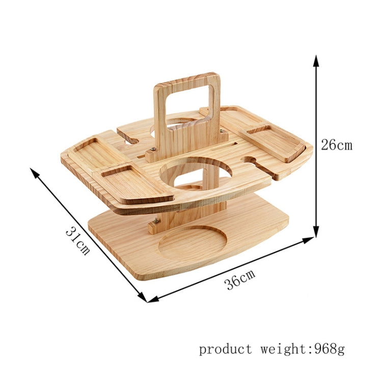 Portable Picnic Wooden Wine Glass Holder Detachable Wine Table(Wood Color) - Outdoor Folding Tables by PMC TechLife | Online Shopping South Africa | PMC TechLife