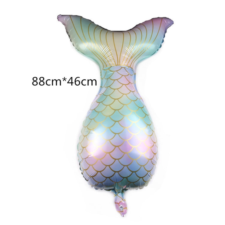 5 PCS Cartoon Mermaid Tail Aluminum Film Balloon Aquarium Decoration Balloon Mall Dress Up Balloon(Colorful)