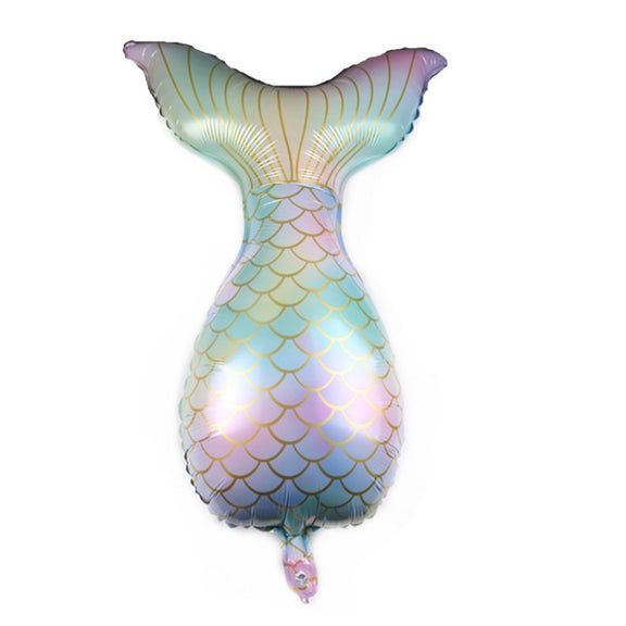 5 PCS Cartoon Mermaid Tail Aluminum Film Balloon Aquarium Decoration Balloon Mall Dress Up Balloon(Colorful)